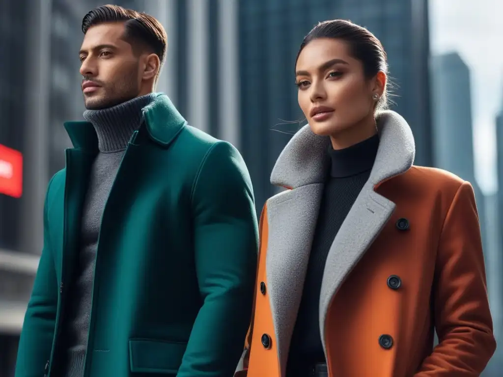 Moda urbana: Estilo y sofisticación en abrigos para altos Elegante grupo alto en ciudad con Ropa de exterior para altos, mostrando estilo urbano y sofisticación