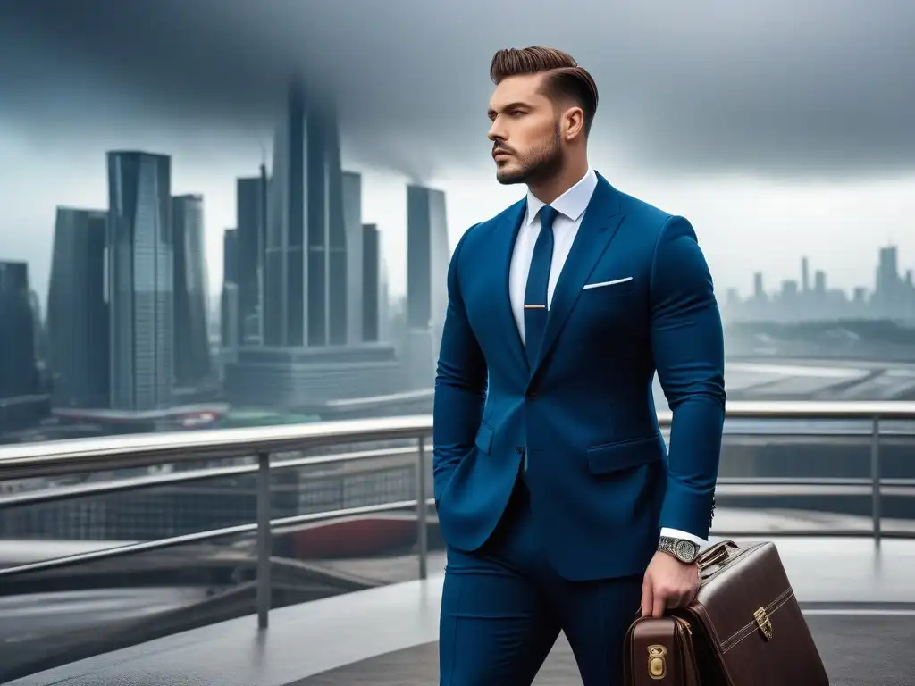 Elegante modelo de talla grande con estilo y confianza Un elegante modelo de tallas grandes viste un traje con accesorios sofisticados, irradiando confianza y estilo en la ciudad