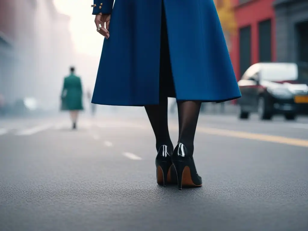 Zapatos elegantes para mujer mayor en la ciudad Una elegante mujer mayor desfilando con confianza en la ciudad, exhibiendo su calzado de moda senior: estilo y comodidad
