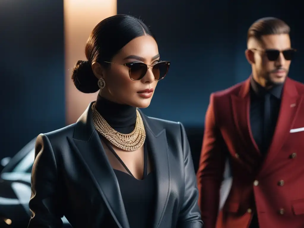 Estilo y diversidad: Accesorios de lujo en personas seguras de sí mismas Una elegante reunión de individuos diversos luciendo accesorios de alta gama, en un ambiente moderno y luminoso
