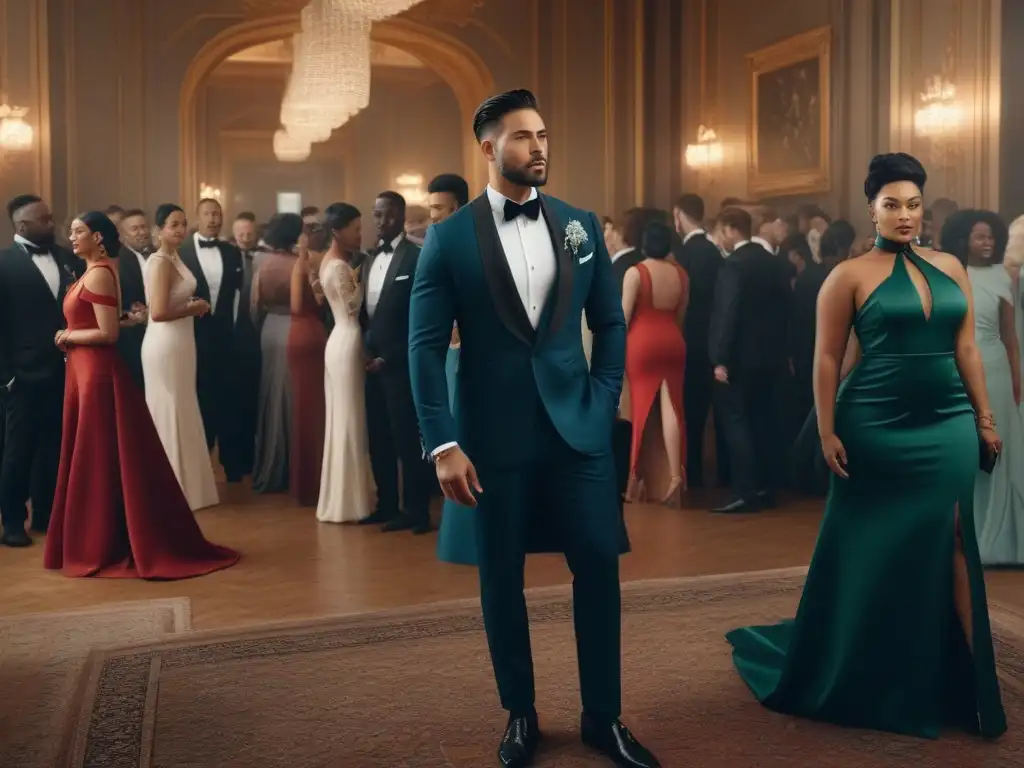 Diversidad y elegancia en evento exclusivo Una elegante reunión de personas diversas luciendo vestimenta formal para todos en un sofisticado evento