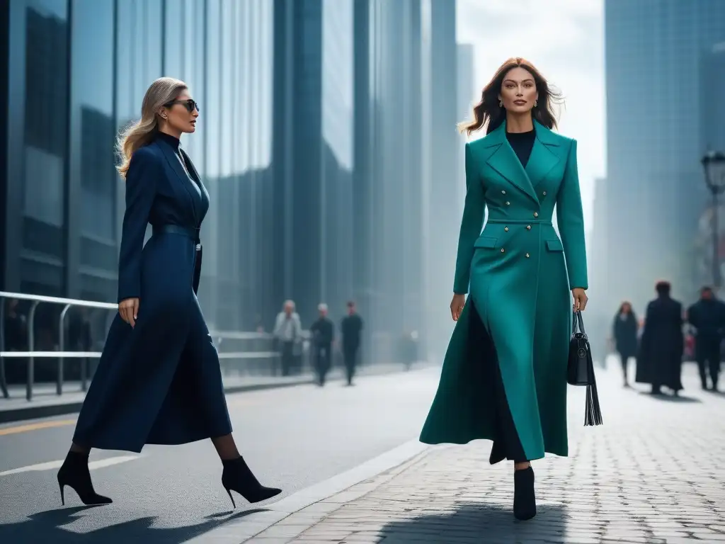 Altas y elegantes: moda y empoderamiento en la ciudad Elegantes mujeres altas desfilando con estilo en la ciudad, celebrando la moda para mujeres altas