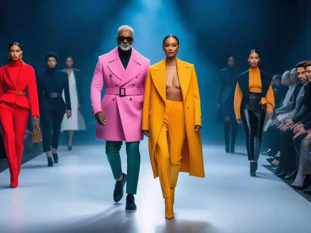 Moda 2023: Celebrando la diversidad con estilo innovador Una emocionante imagen de moda adaptativa 2023 con modelos diversos desfilando con confianza en una pasarela futurista