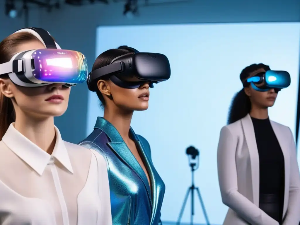 Estudio de moda en realidad virtual: inspiración futurista Emocionante formación en diseño de moda con estudiantes inmersos en un estudio virtual futurista