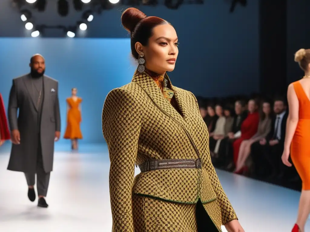 Desfile inclusivo de moda adaptativa y diversa Una emocionante pasarela de moda adaptativa inclusiva y atractiva con modelos diversos luciendo diseños innovadores y estilosos