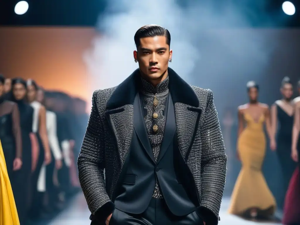 Desfile de moda inclusivo: modelos diversos en la pasarela Una emocionante pasarela de moda inclusiva con modelos diversos desfilando con confianza, rodeados de espectadores diversos y entusiastas