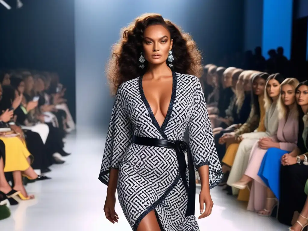 Diversidad y empoderamiento en la pasarela de Diane von Fürstenberg Una emocionante pasarela con modelos de diferentes etnias y tallas luciendo vestidos de Diane von Fürstenberg en colores vibrantes