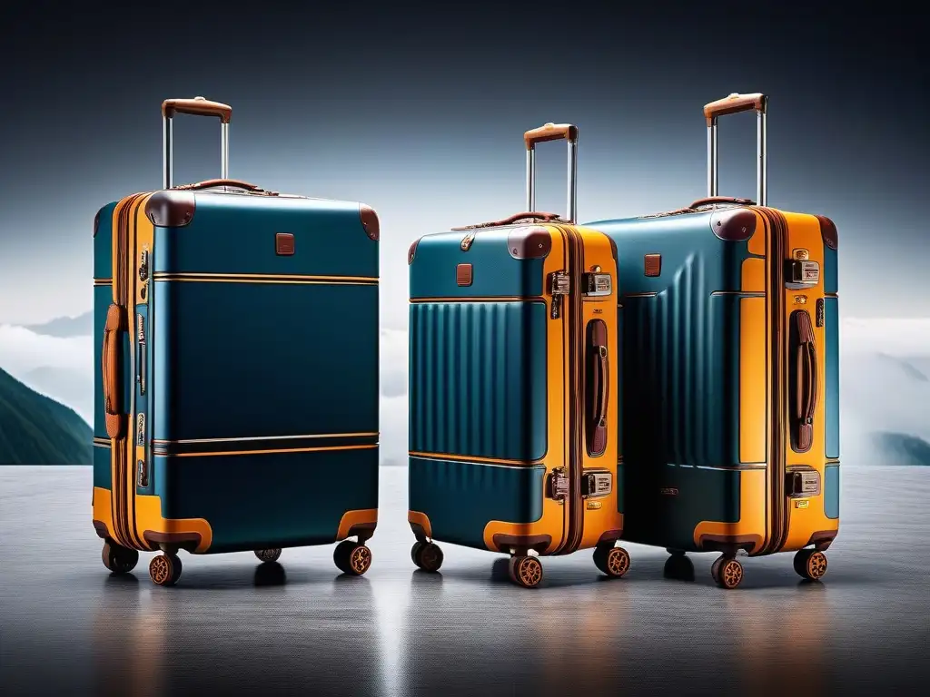 Set de equipaje de lujo moderno: diseño ergonómico y calidad premium Equipaje de lujo con ergonomía destacada para el viajero moderno