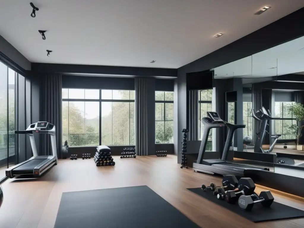 Gimnasio de lujo con equipamiento de alta tecnología Equipamiento de fitness de lujo en un gimnasio moderno y elegante con equipamiento de alta tecnología y un ambiente inspirador