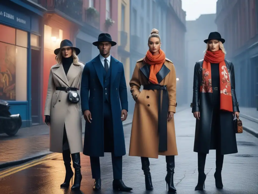 Estilo y diversidad en accesorios: moda urbana con un toque artístico Una escena de moda inclusiva con modelos luciendo accesorios únicos en un entorno urbano y artístico