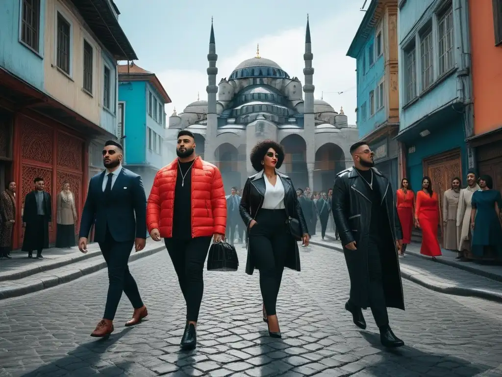 Diversidad y estilo en las calles de Estambul Una escena vibrante y moderna en Estambul con moda inclusiva para todos cuerpos