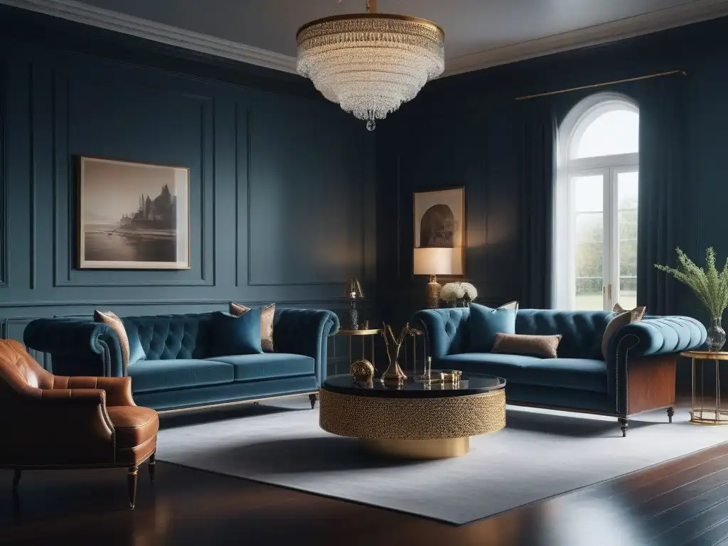 Salón de lujo: fusión moderna y clásica en armonía Espléndida sala de estar: mezcla de estilos mobiliario diseño coherente, lujo y elegancia
