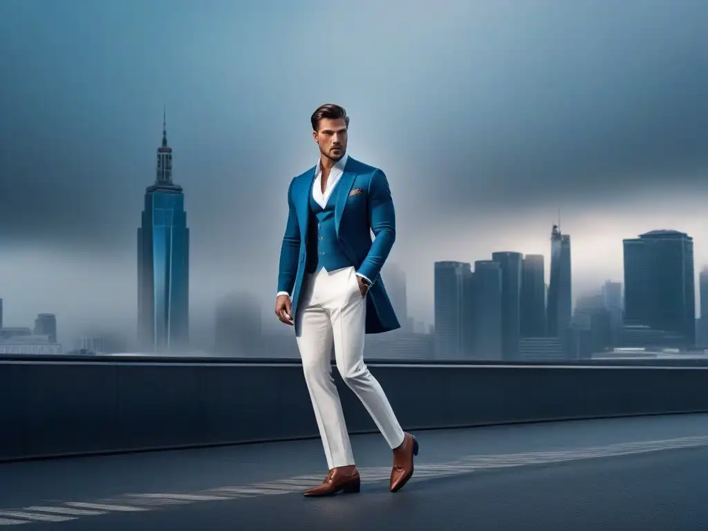 Elegancia urbana para altos: moda sofisticada y casual Guía de estilo moda tall: Persona alta en outfit elegante y moderno, destacando la moda para personas altas en la ciudad