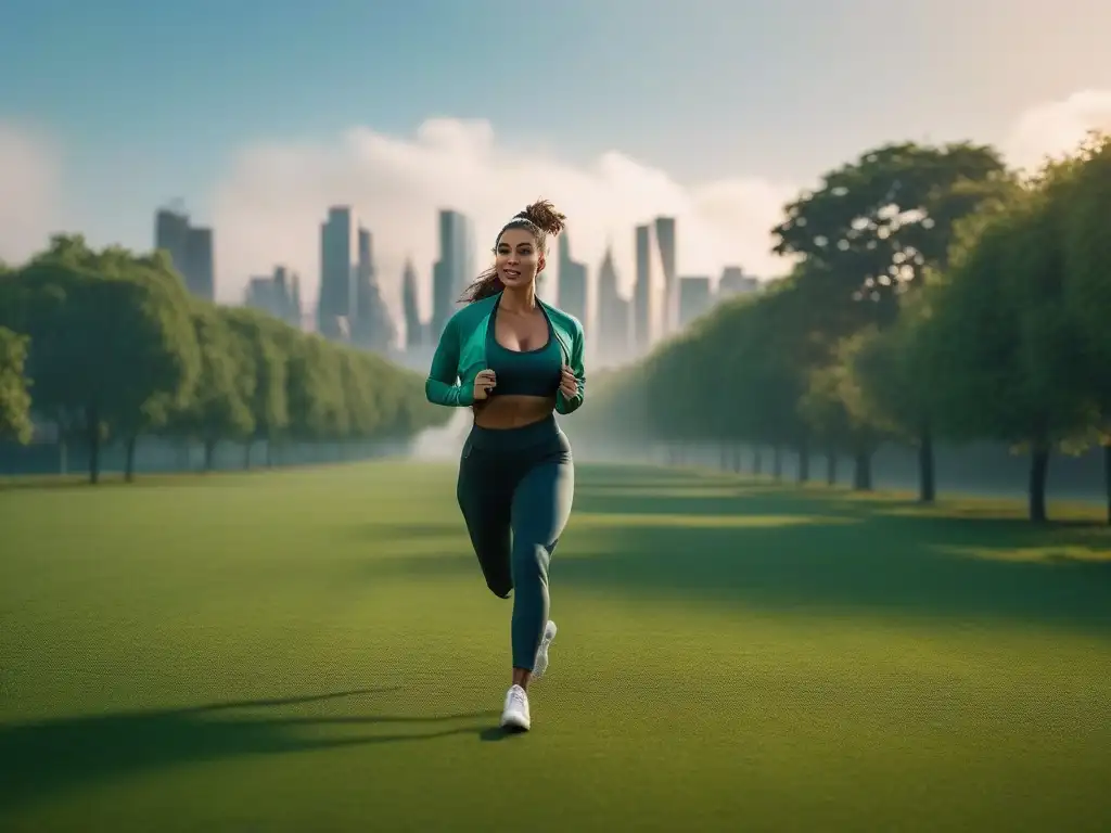 Influencers de moda en acción: diversidad, estilo y bienestar en el parque Estilos de vida saludables influencers disfrutando de actividades al aire libre en un parque vibrante al atardecer