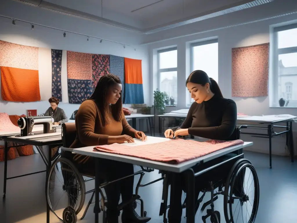 Estudio de moda inclusivo: creando juntos diseños únicos Estudiantes de moda inclusiva exploran pasado en estudio lleno de creatividad y diversidad