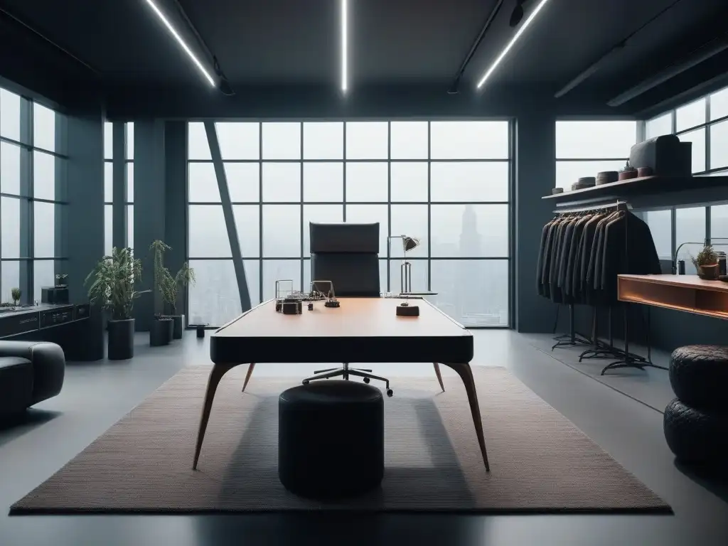 Estudio de moda futurista: diseño sostenible y tecnología de vanguardia Un estudio de diseño de moda futurista con alternativas sostenibles de cuero micelio, tecnología de vanguardia y elementos de diseño ecológico