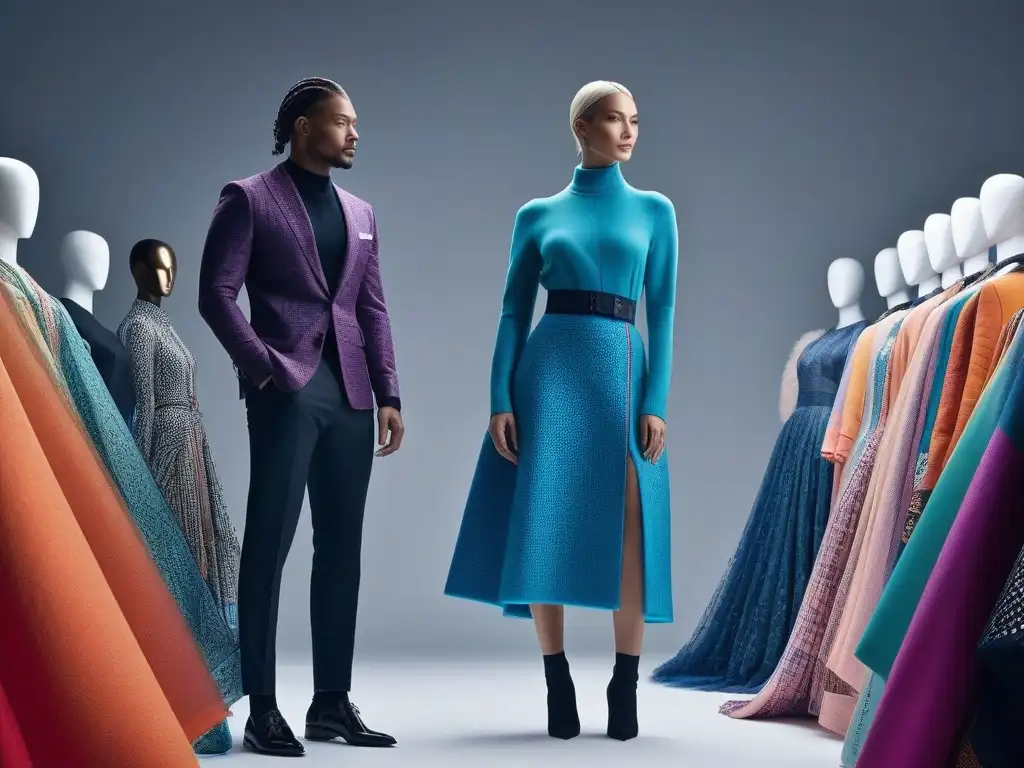 Diseñadores de moda creando juntos en un estudio sostenible y diverso Un estudio moderno y colorido de diseñadores de moda trabajando apasionadamente en creaciones sostenibles e inclusivas