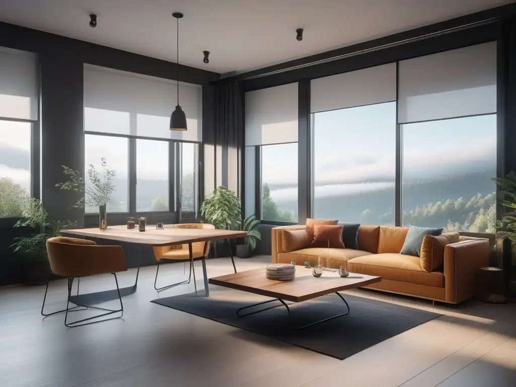 Estudio moderno y lujoso: diseño funcional y elegante Estudio moderno y lujoso con mobiliario ideal para departamentos petite, elegante y funcional