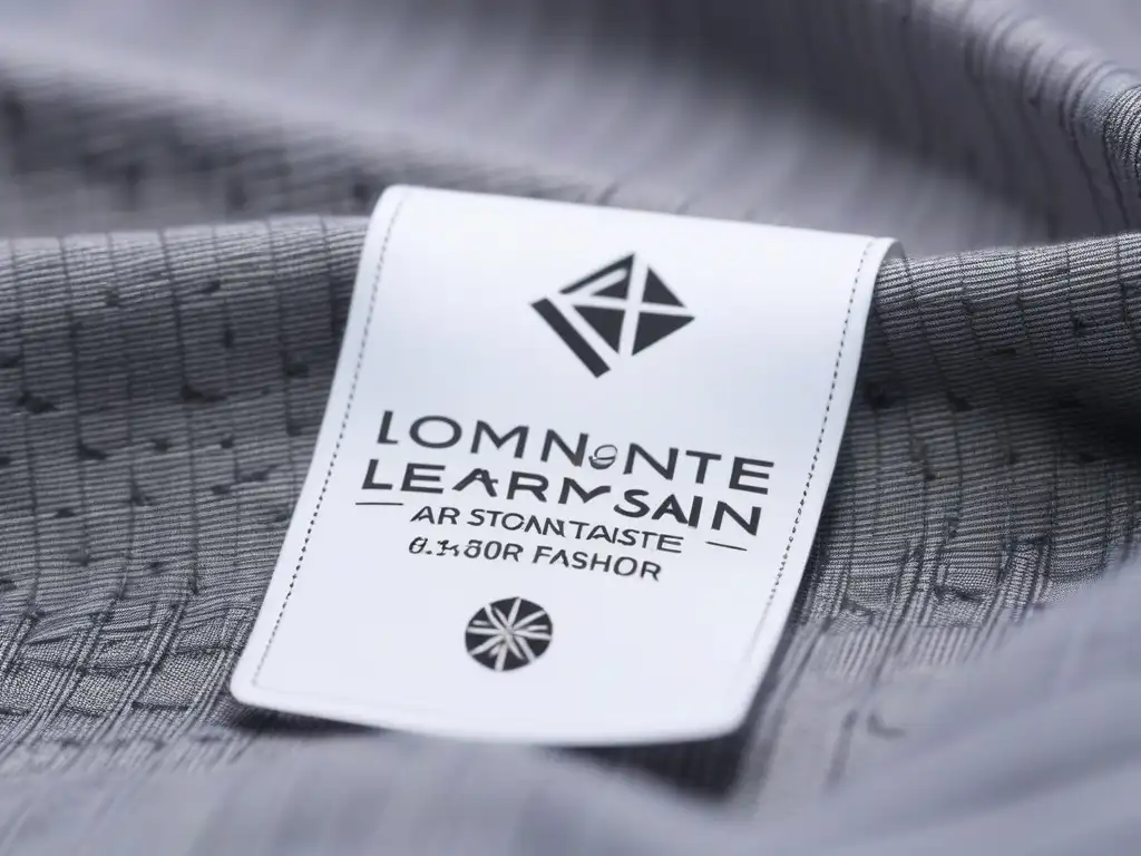 Detalle certificación Zero Waste en moda sostenible Etiqueta de prenda con certificaciones moda sostenible Zero Waste, destacando detalle y autenticidad en moda ecofriendly