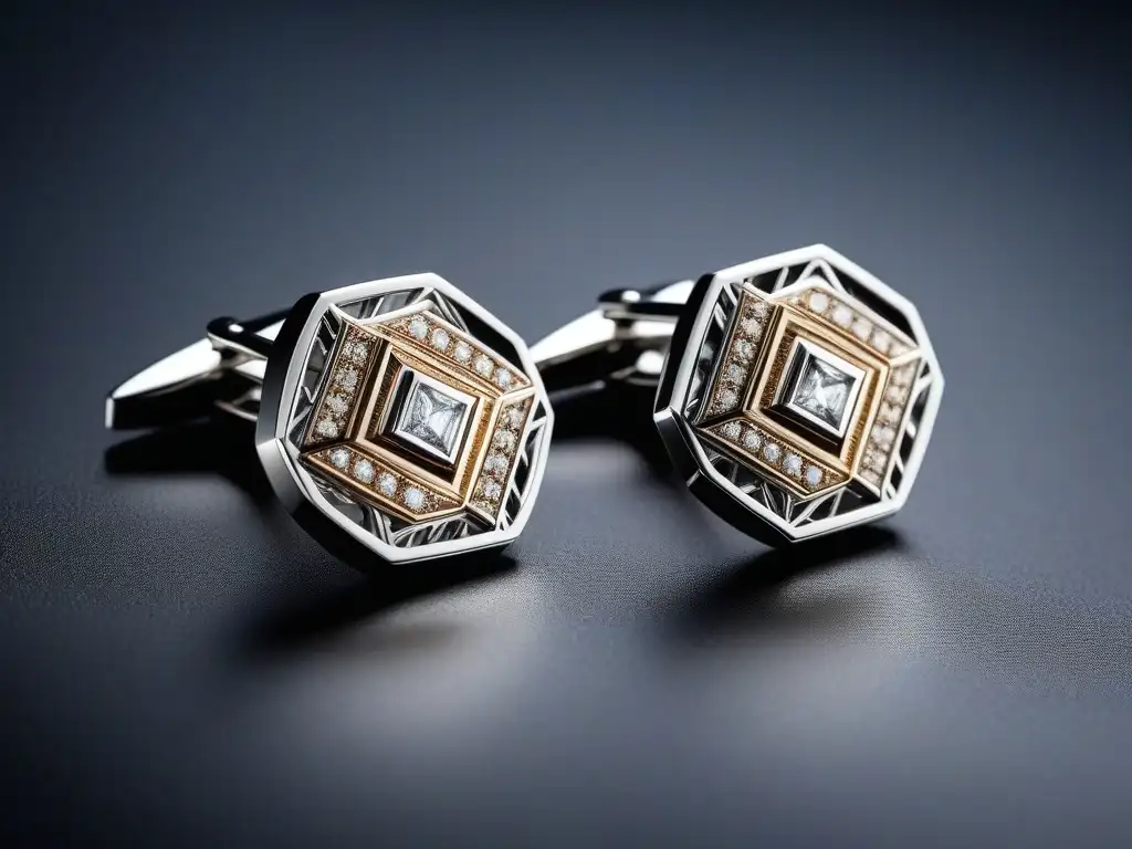 Cufflinks de plata con diamantes: lujo y elegancia Exclusivos accesorios de lujo para trajes a medida con diamantes brillantes