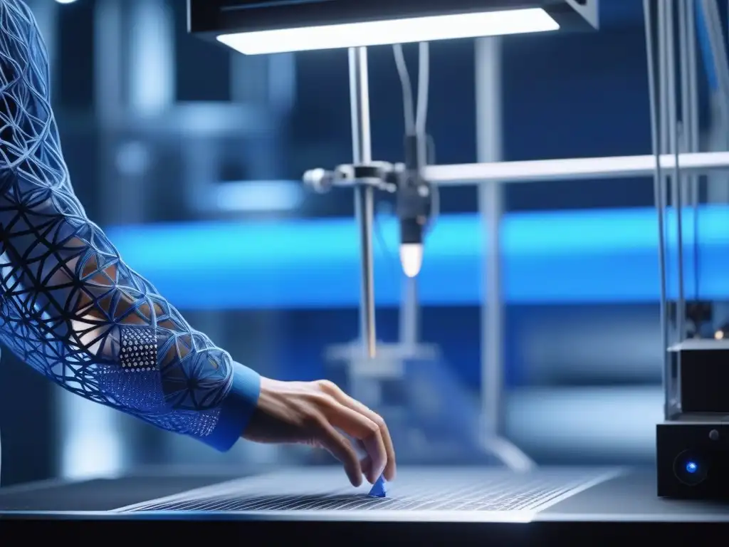 Impresora 3D creando moda futurista de alta costura Un 3D printer futurista crea moda inclusiva con tecnología innovadora