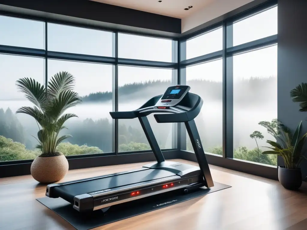 Exclusivo gimnasio en casa con equipamiento de lujo Un gimnasio en casa de lujo con equipamiento fitness de alta tecnología, perfecto para la recuperación postentrenamiento