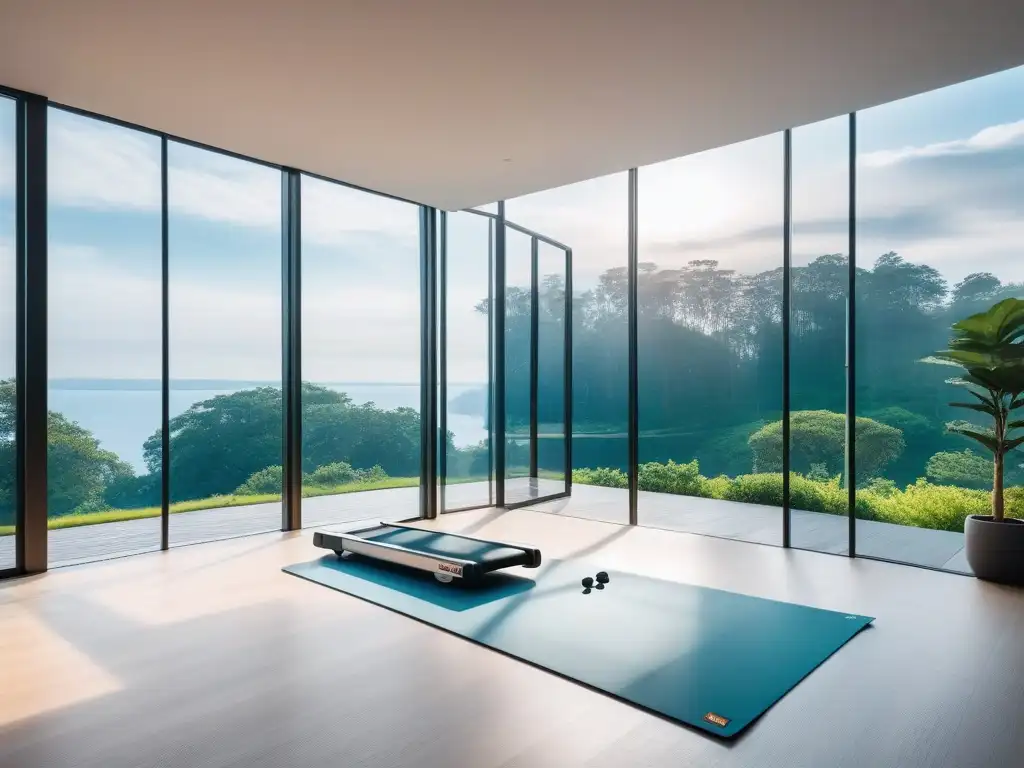 Espectacular gimnasio casero de lujo con equipo fitness de alta gama Un gimnasio en casa de lujo con equipamiento fitness de alta gama aumenta motivación