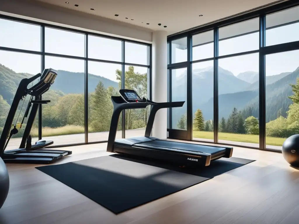 Gimnasio de lujo personalizado con equipamiento exclusivo y moderno Un gimnasio de lujo con equipamiento fitness de alta gama hecho a medida, exudando exclusividad y motivación
