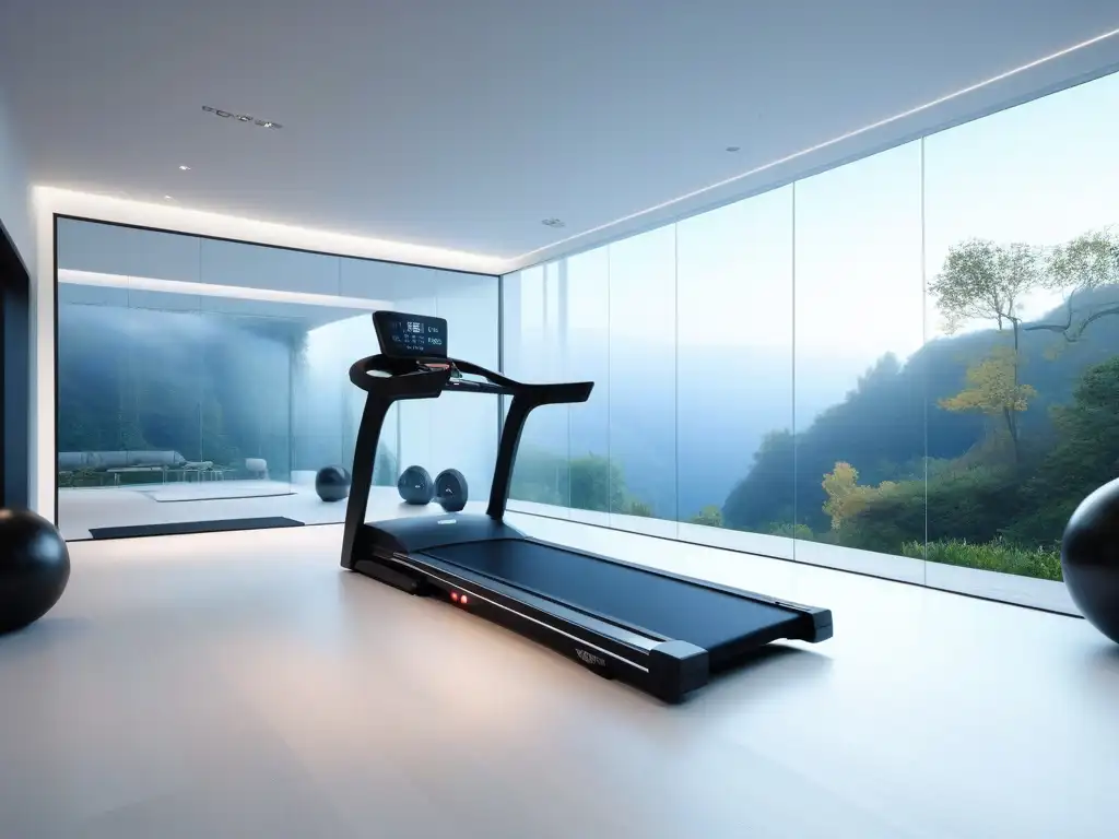 Gimnasio de lujo: equipo de alta tecnología en espacio elegante Diseño gimnasio casa equipamiento lujo: Espacioso gimnasio doméstico de lujo con equipo de alta tecnología y elegante decoración