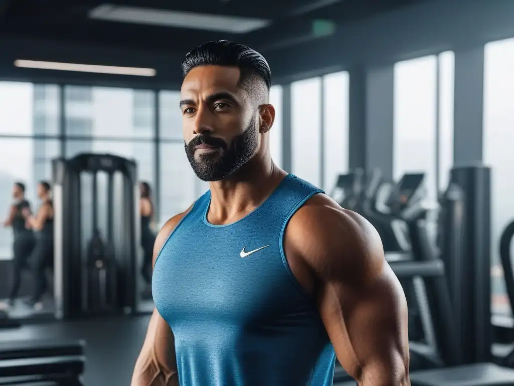 Entrenamiento personalizado en gimnasio moderno: inclusivo y empoderador Un gimnasio moderno con entrenamientos personalizados para una diversidad de cuerpos, promoviendo inclusividad y apoyo comunitario