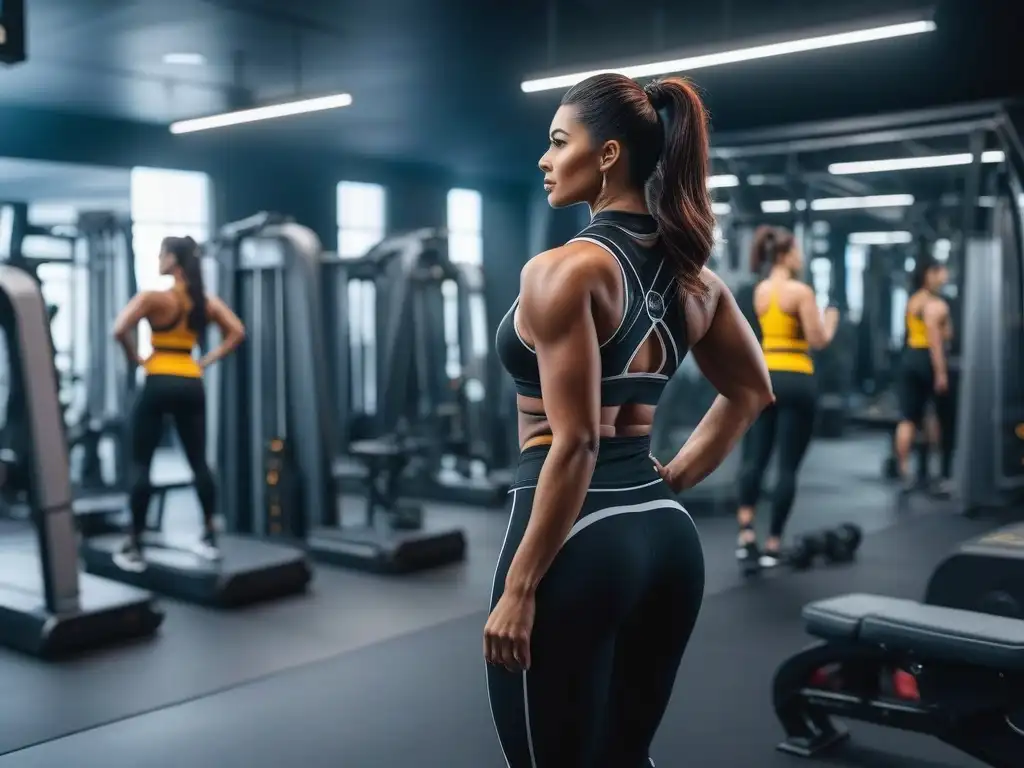 Entrenamiento inclusivo en un gimnasio moderno Un gimnasio moderno con un programa de entrenamiento premium inclusivo, diverso y motivador para todas las edades y niveles