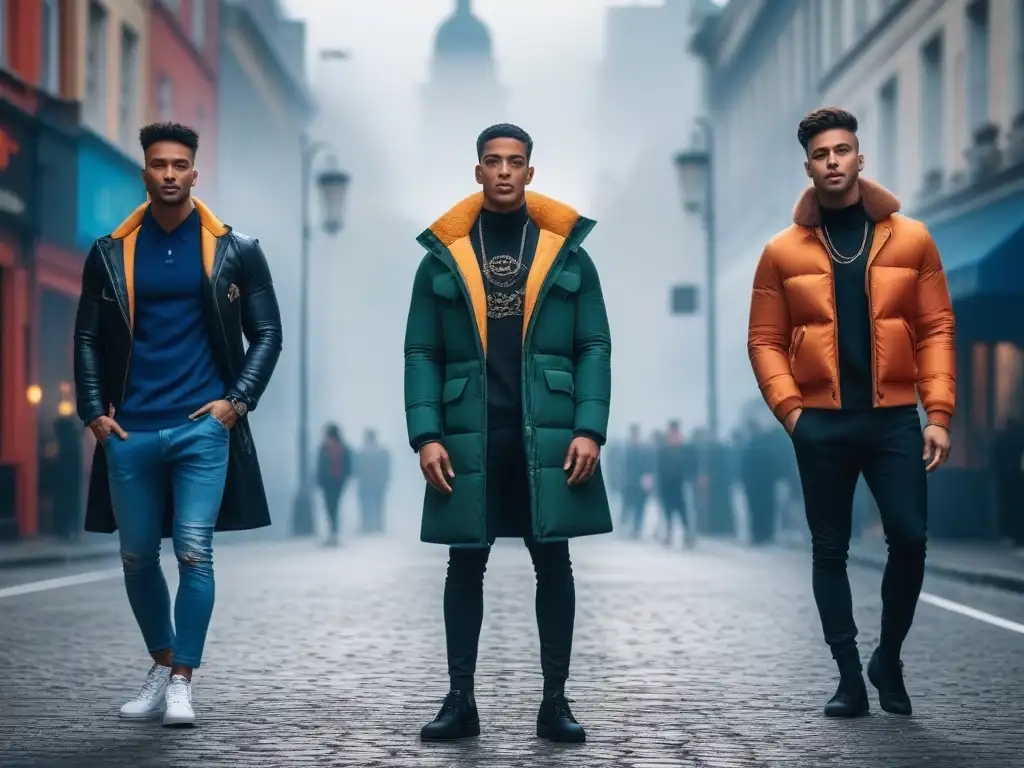 Jóvenes altos con estilo en la ciudad Un grupo de adolescentes altos exhibiendo confianza y estilo en un entorno urbano moderno