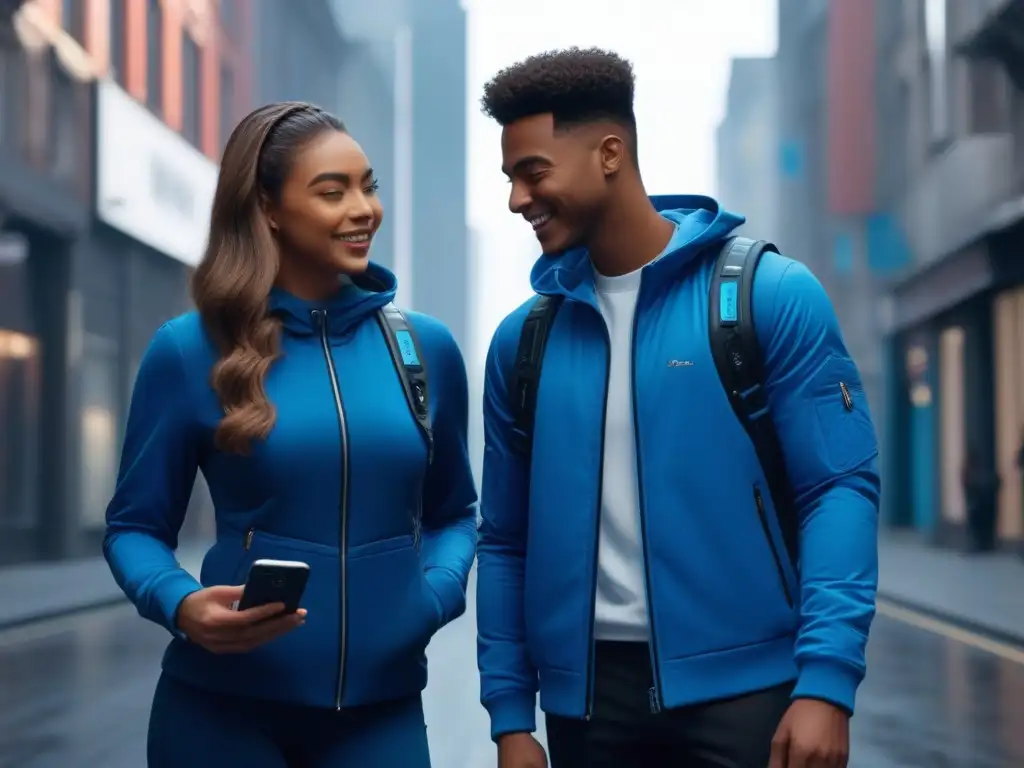 Moda adaptativa para adolescentes: estilo único en un mundo futurista Un grupo de adolescentes diversos muestra su estilo único con ropa adaptativa para adolescentes diversa en una ciudad futurista