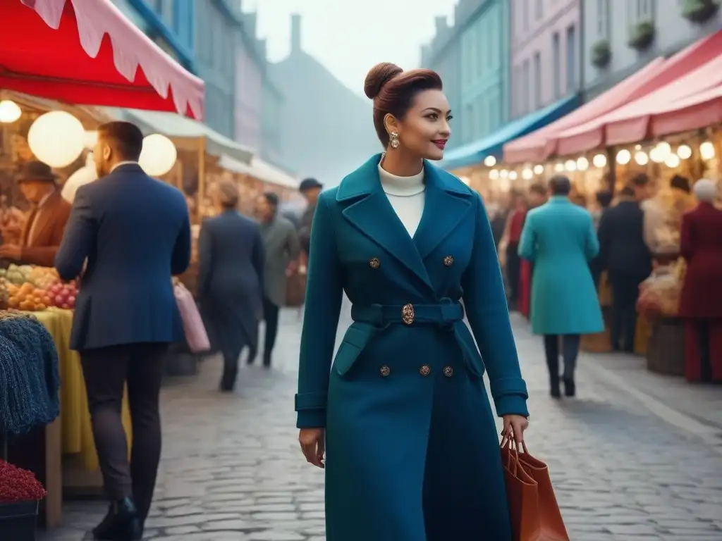 Exploración fashion en mercado vibrante Grupo de compradores diversos disfrutando de destinos de compras grupales moda diversa en un mercado colorido y vibrante