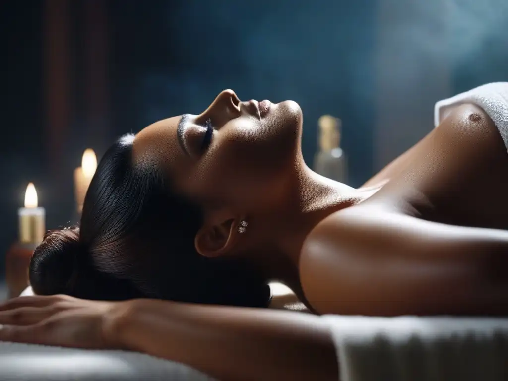 Beneficios de los aceites corporales para todos los tipos de piel en un spa Un grupo diverso aplica aceites corporales en un spa, resaltando los beneficios para distintos tipos de piel