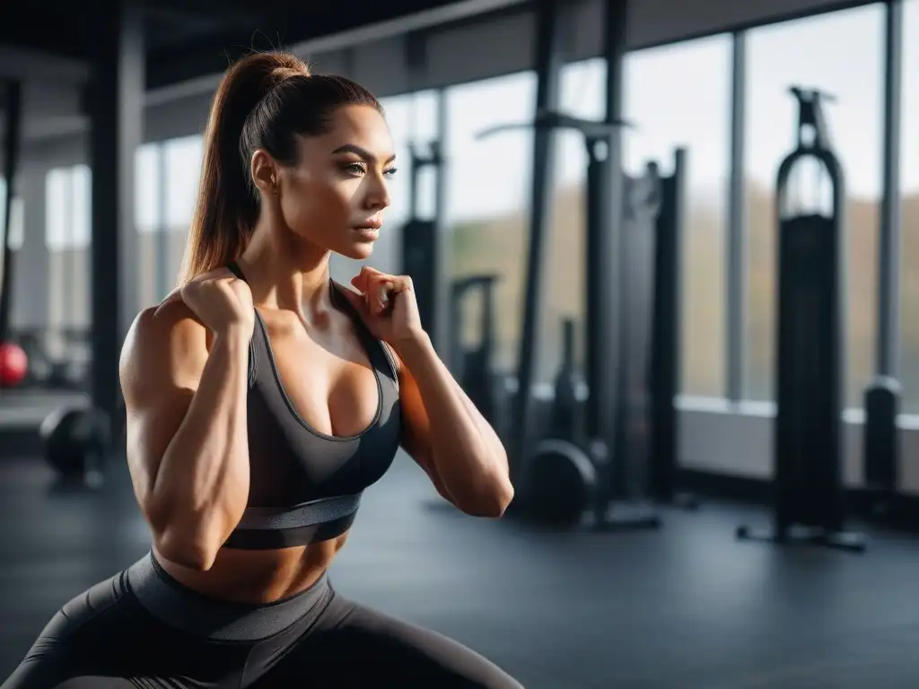 Entrenamientos personalizados en gimnasio moderno Un grupo diverso realizando actividades fitness adaptadas a sus necesidades corporales en un gimnasio moderno y profesional