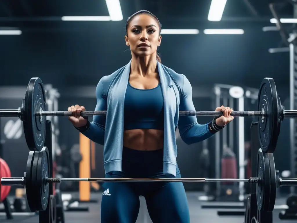 Entrenamiento Premium: Diversidad y Empoderamiento en Acción Un grupo diverso de atletas se entrena con enfoque en un moderno gimnasio, reflejando el espíritu del 'Programa de entrenamiento premium inclusivo'