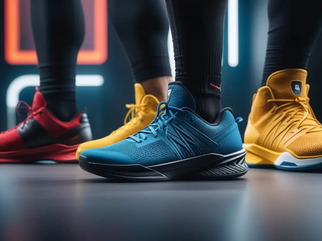 Zapatillas deportivas para todos: diversidad y estilo en movimiento Grupo diverso de atletas en movimiento con zapatillas deportivas para todos los pies