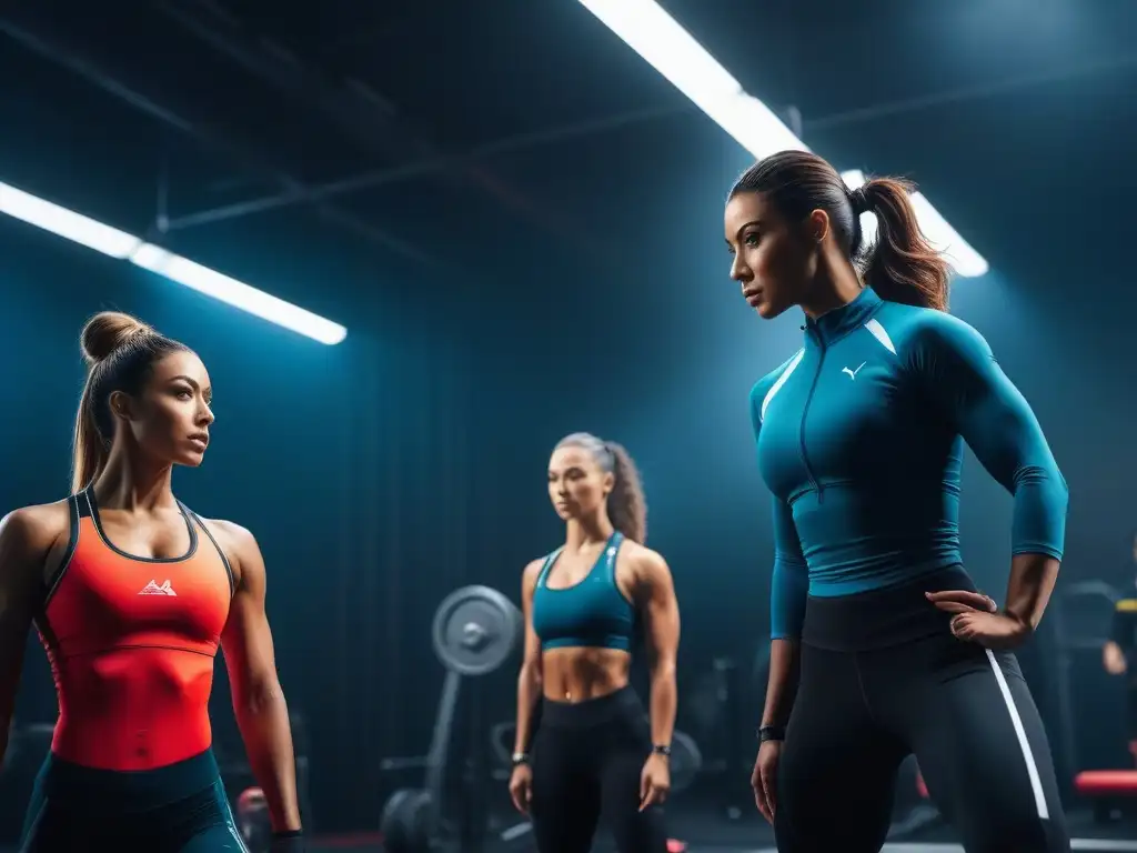 Entrenamiento efectivo para cuerpos pequeños: energía y determinación Un grupo diverso de atletas petite realizando entrenamiento efectivo en un gimnasio moderno