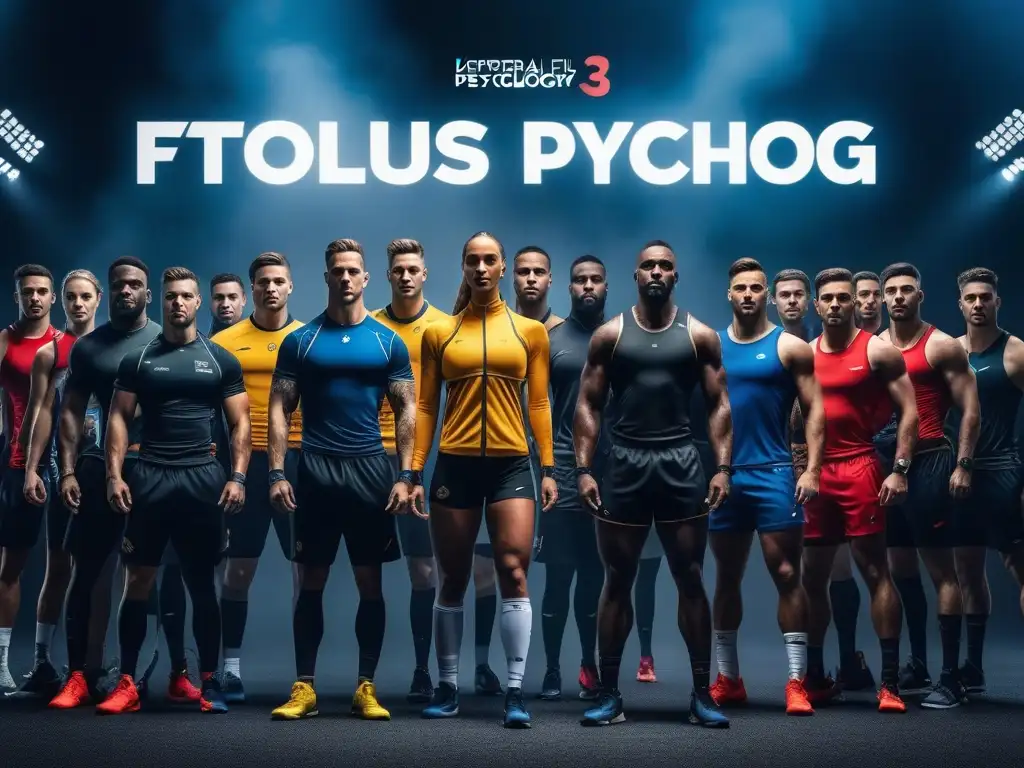 Atletas determinados: motivación y rendimiento deportivo Un grupo diverso de atletas en acción, rodeados de frases motivadoras, transmitiendo la importancia de la ropa deportiva