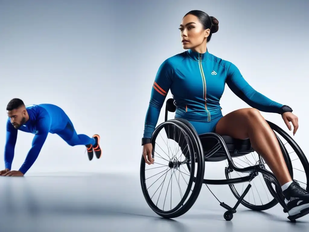 Ropa deportiva adaptativa: atletas en acción con estilo y funcionalidad Un grupo diverso de atletas en acción con ropa adaptativa deportiva inclusiva