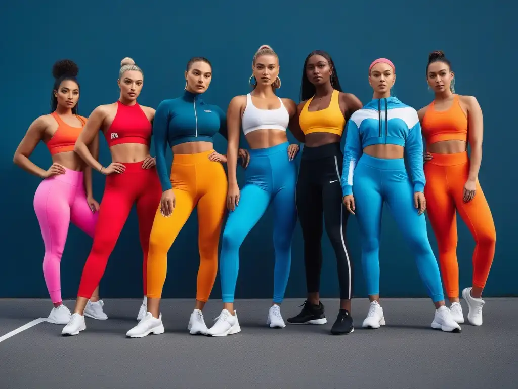 Moda deportiva inclusiva: diversidad, estilo y empoderamiento urbano Un grupo diverso posa con confianza en moda deportiva para todos los cuerpos, transmitiendo inclusividad y empoderamiento en la ciudad