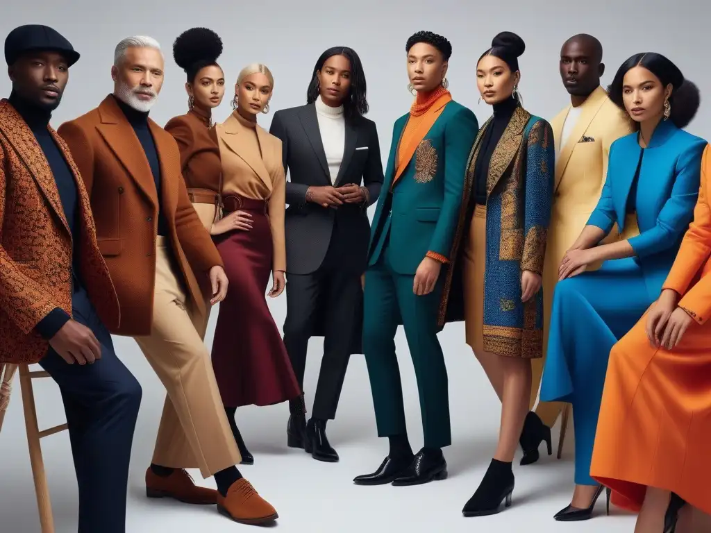 Conversación cultural: diversidad y moda en armonía Un grupo diverso en diálogo, unidos por la moda que refleja sus culturas