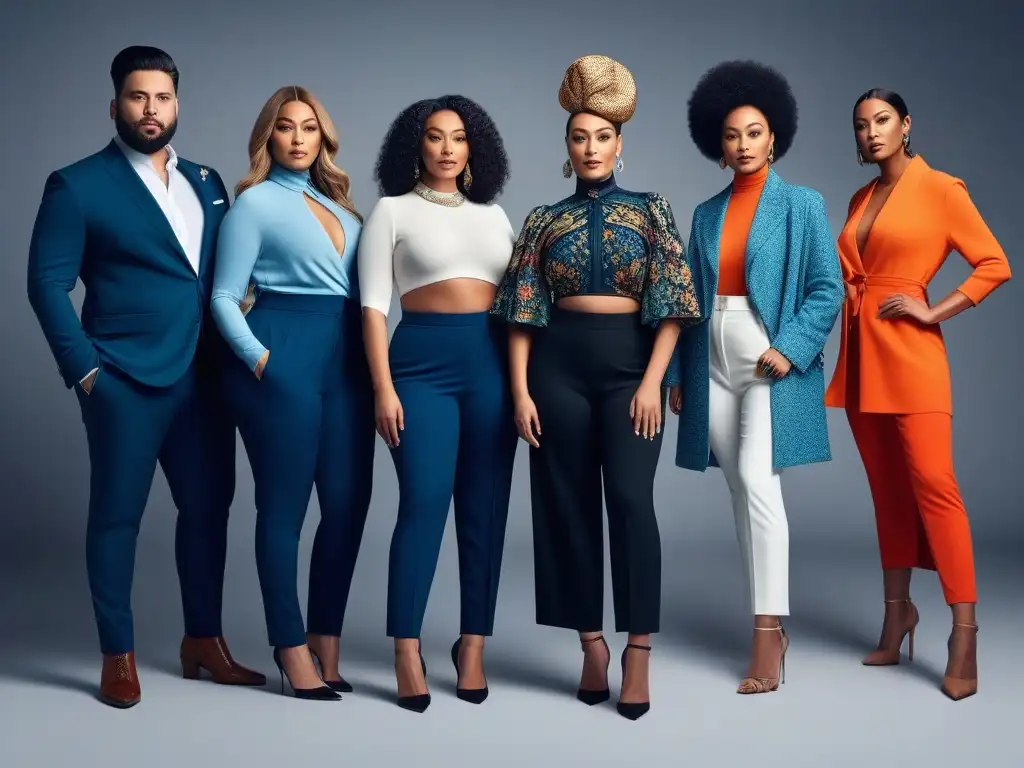 Diversidad y estilo: empoderamiento a través de la moda inclusiva Grupo diverso con estilos únicos y moda inclusiva para todos cuerpos