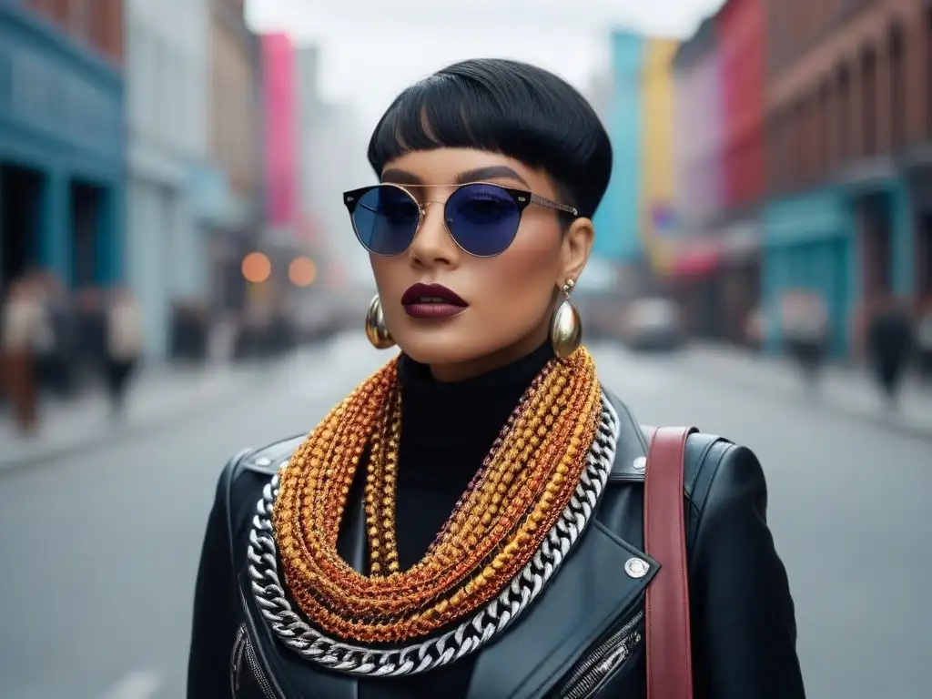 Estilo transgénero personalizado: Accesorios con impacto Un grupo diverso y estiloso muestra confianza con accesorios personalizados, en un entorno urbano moderno