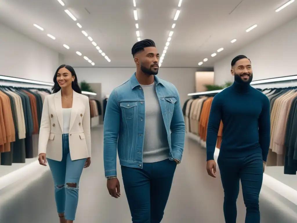 Tienda de moda inclusiva: diversidad y empoderamiento Un grupo diverso y feliz de personas con diferentes cuerpos y habilidades comprando juntas en una tienda de moda inclusiva para todos cuerpos