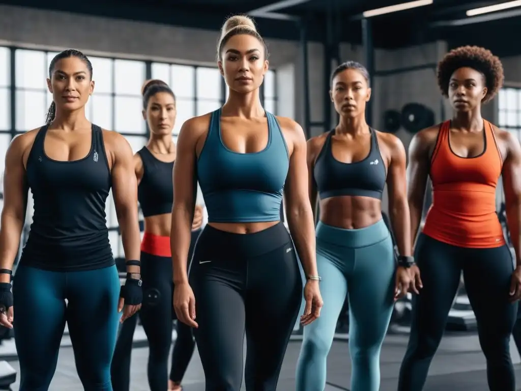 Entrenamiento personalizado para todos: diversidad, empoderamiento y progreso en el gimnasio Grupo diverso en gimnasio moderno realizando entrenamientos a medida con moda fitness