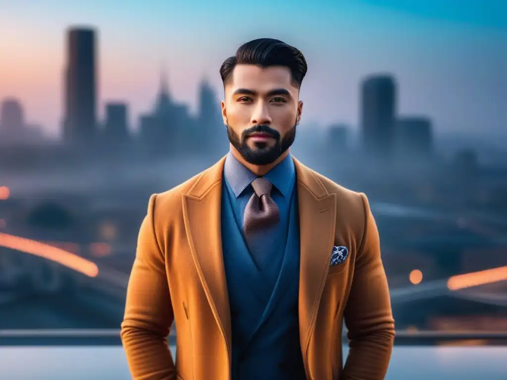 Estilo diverso: hombres seguros con moda inclusiva en la ciudad Un grupo diverso de hombres seguros posando en outfits de moda inclusiva en la ciudad