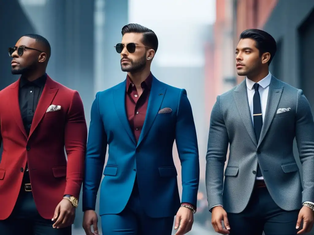 Diversidad y estilo masculino: moda inclusiva en la ciudad Un grupo diverso de hombres seguros y estilosos en moda masculina inclusiva y diversa