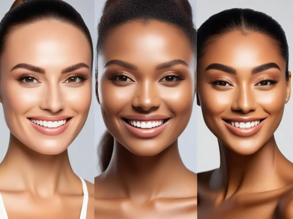 Autobronceadores para todos: piel radiante y diversidad Un grupo diverso de individuos sonrientes muestra la belleza natural de sus tonos de piel radiantes gracias a autobronceadores para todos los tonos